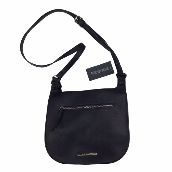 Steve Madden Handbags - Steve Madden Black Faux Leather Cross Body Bag **zipper malfunction**